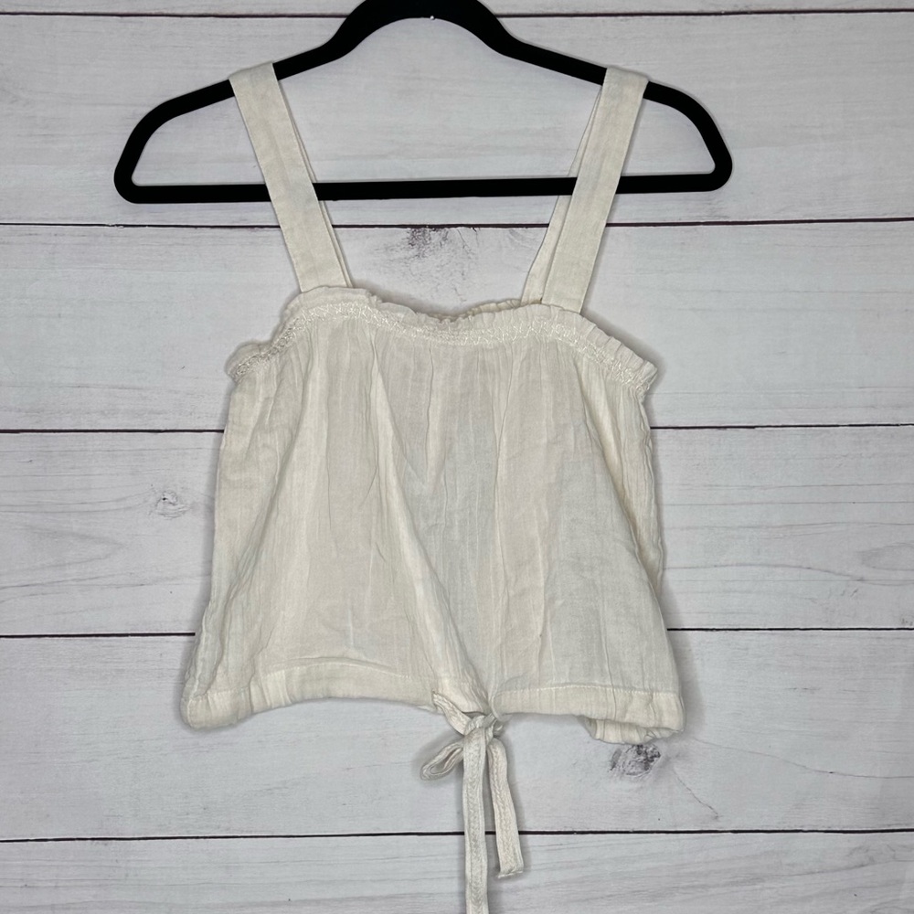 NWT Pact Off-white Organic Cotton Tie-Hem Size M